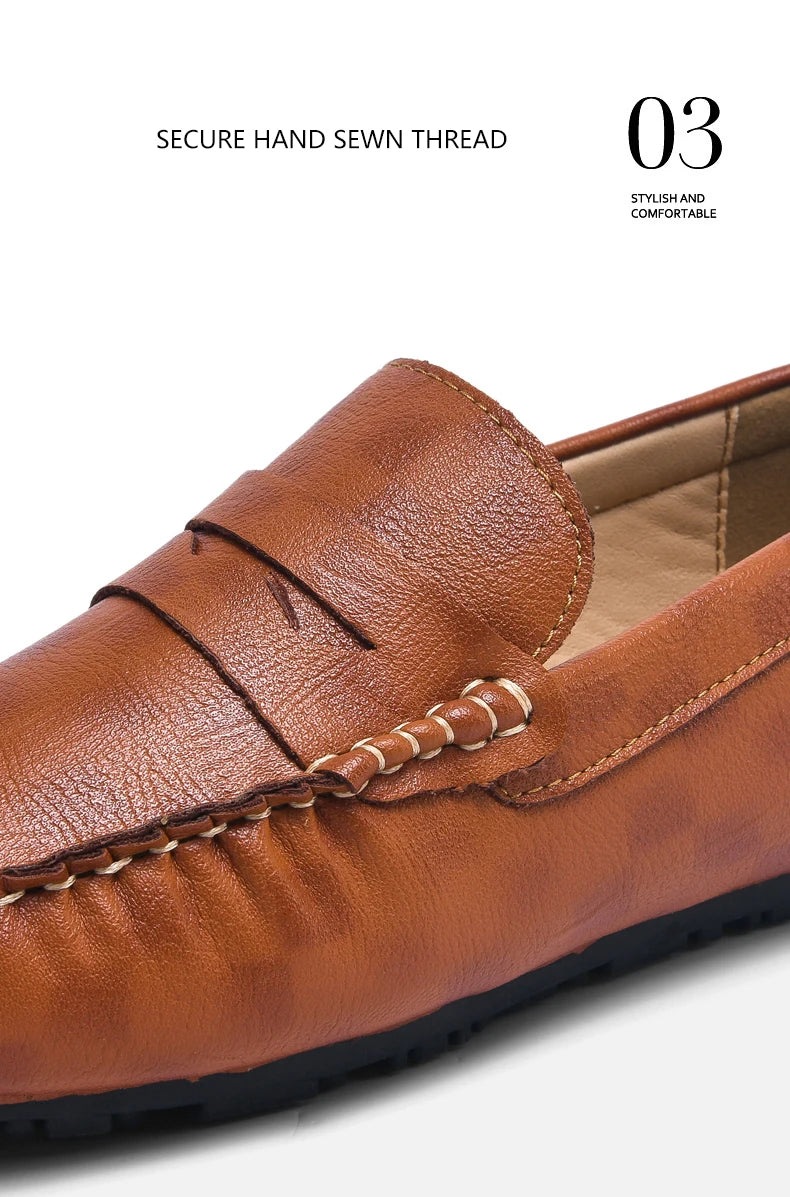 Mocassins Homme Cuir – Chaussures Décontractées à Enfiler | Loafers Style Bateau Haut de Gamme (Taille 38 à 47)🚚 Livraison rapide en 8 à 12 jours ouvrés depuis la France FelizShop