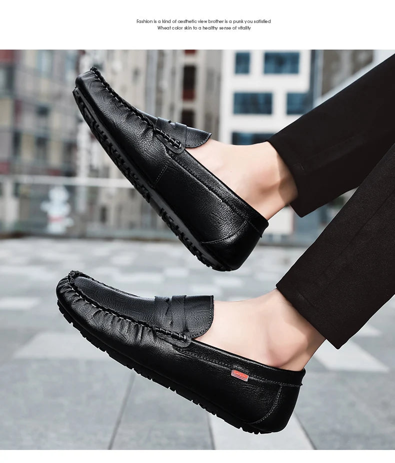 Mocassins Homme Cuir – Chaussures Décontractées à Enfiler | Loafers Style Bateau Haut de Gamme (Taille 38 à 47)🚚 Livraison rapide en 8 à 12 jours ouvrés depuis la France FelizShop
