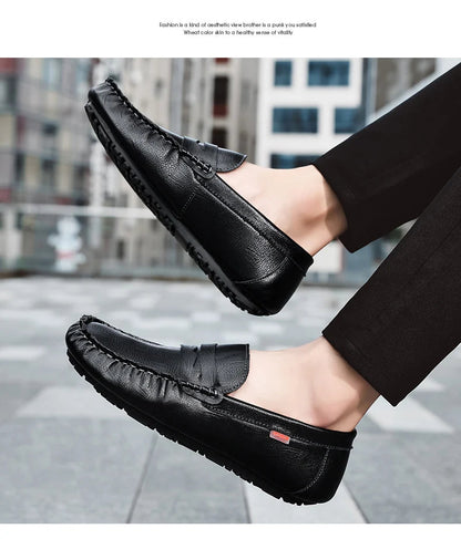 Mocassins Homme Cuir – Chaussures Décontractées à Enfiler | Loafers Style Bateau Haut de Gamme (Taille 38 à 47)🚚 Livraison rapide en 8 à 12 jours ouvrés depuis la France FelizShop
