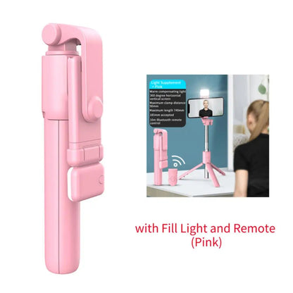 Perche à Selfie Bluetooth Portable avec Trépied – Télécommande Sans Fil, Lumière d’Appoint, Support Téléphone Rétractable et Extensible 🚚 Livraison rapide en 8 à 12 jours ouvrés depuis la France ou nos entrep FelizShop