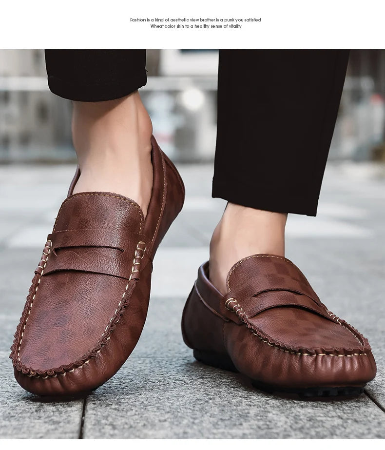 Mocassins Homme Cuir – Chaussures Décontractées à Enfiler | Loafers Style Bateau Haut de Gamme (Taille 38 à 47)🚚 Livraison rapide en 8 à 12 jours ouvrés depuis la France FelizShop