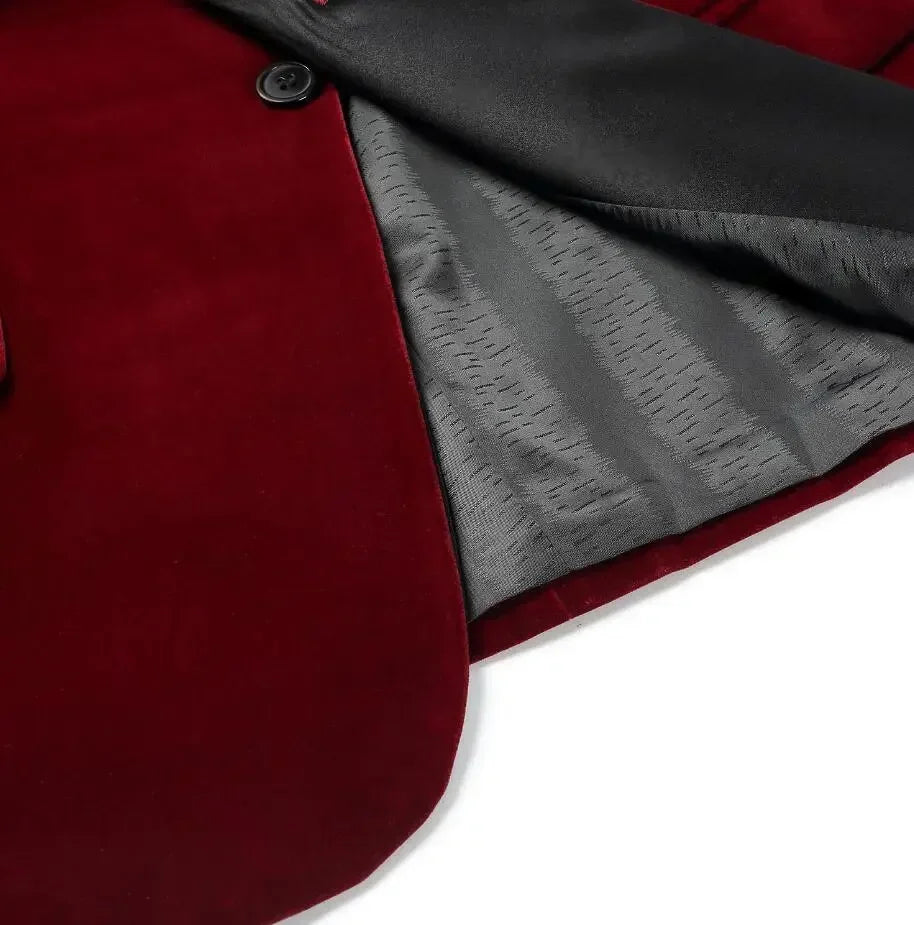 Tuxedo de Marié en Velours – Coupe Cintrée Élégante | Costume de Soirée & Mariage Tendance🚚 Livraison rapide en 8 à 12 jours ouvrés depuis la France FelizShop