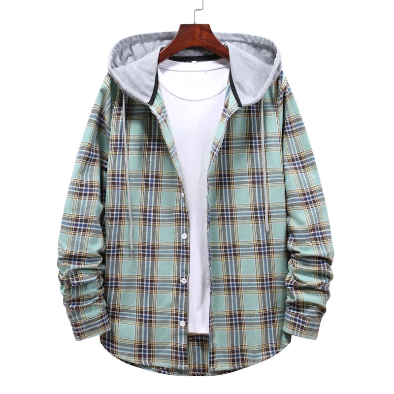 Chemise à Carreaux à Capuche pour Homme – Style Décontracté & Urbain – Manches Longues🚚 Livraison rapide en 8 à 12 jours ouvrés depuis la France FelizShop