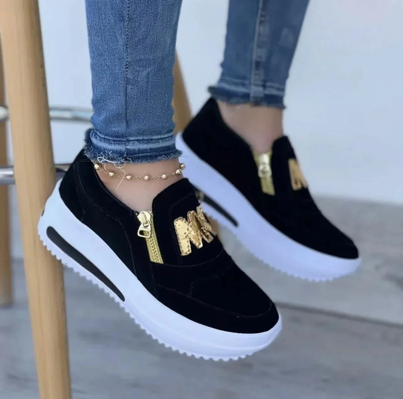 Chaussures à Semelle Épaisse pour Femme – Mocassins Mode Décontractés à Enfiler, Sneakers Tendance pour Ville, Loafers Sport Style Tennis🚚 Livraison rapide en 8 à 12 jours ouvrés depuis la France FelizShop