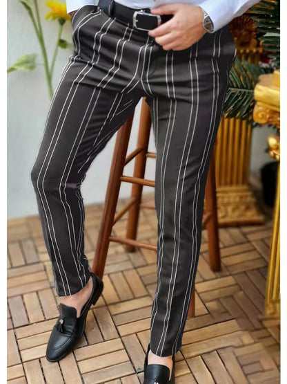 Pantalon Homme Business Décontracté | Style Rétro Imprimé | Coupe Droite Longue | Streetwear Élégant🚚Livraison rapide gratuite et sécurisée FelizShop