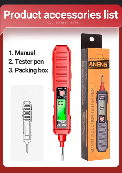 ANENG VD807 – Stylo testeur électrique intelligent à induction, capteur NCV sans contact, détecteur de tension AC 12–300V, fréquence 50/60Hz. Outil portable de détection de fils électriques.🚚Livraison gratuite ra FelizShop