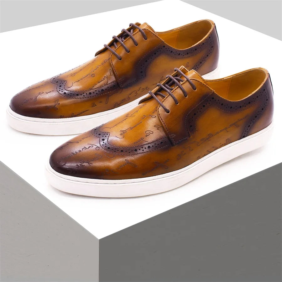 Chaussures en cuir casual haut de gamme pour homme — Style britannique classique, faites main — Chaussures plates confortables pour rendez-vous, soirées et fêtes🚚 Livraison rapide en 8 à 12 jours ouvrés depuis la F FelizShop
