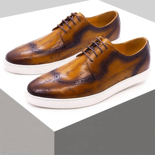 Chaussures en cuir casual haut de gamme pour homme — Style britannique classique, faites main — Chaussures plates confortables pour rendez-vous, soirées et fêtes🚚 Livraison rapide en 8 à 12 jours ouvrés depuis la F FelizShop
