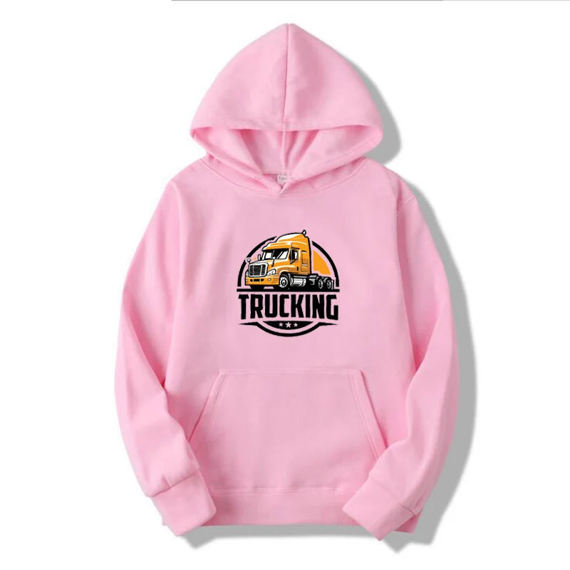 Sweat à Capuche Homme Style Streetwear – Pull Loose à Imprimé Camion, Manches Longues, Mode Décontractée Sport🚚 livraison gratuite TruckingStyle