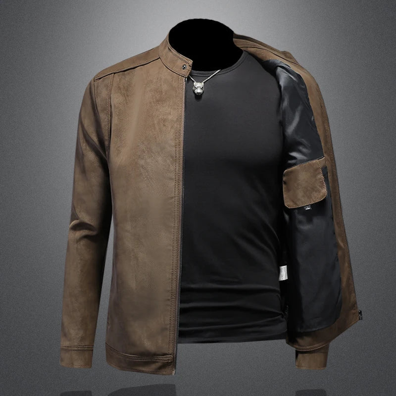 2025 new high-quality slim men's leather jacket,🚚Livraison rapide gratuite et sécurisée FelizShop