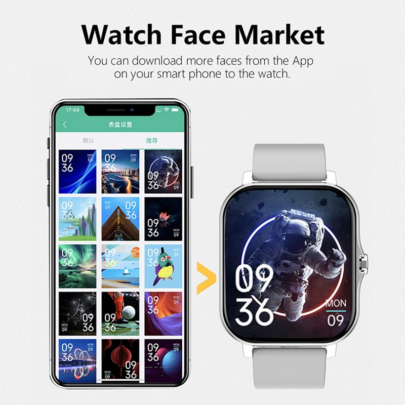 Montre connectée sport 1,83'' — Montre fitness, suivi santé, étanche, appels sans fil — Pour hommes et femmes — Compatible iOS, Xiaomi (2025)🚚 Livraison rapide en 8 à 12 jours ouvrés depuis la France FelizShop