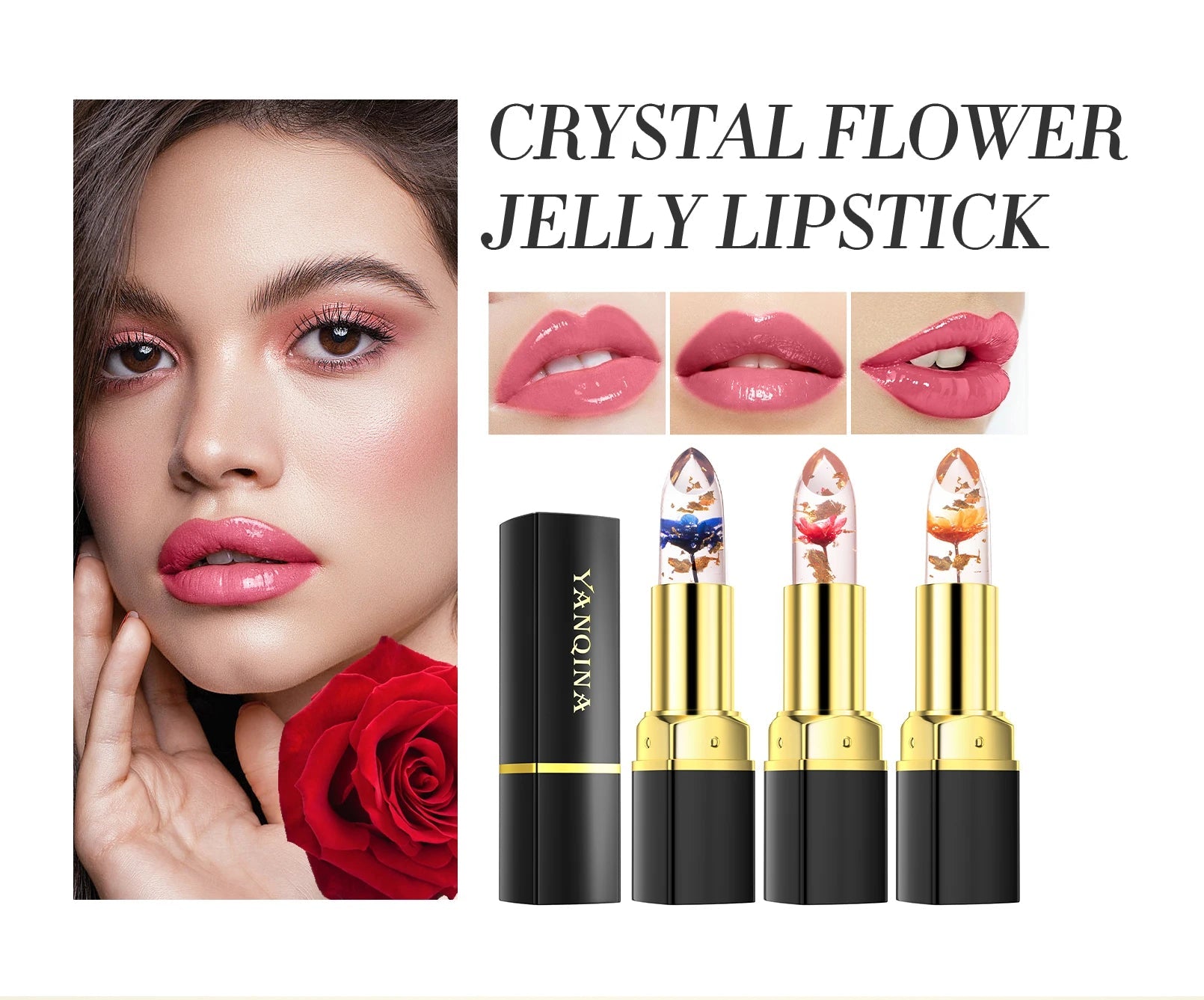 Baume à Lèvres Magique Fleur Cristal – Couleur Thermo-Réactive | Transparent, Longue Tenue & Ultra Hydratant🚚 Livraison rapide FelizShop