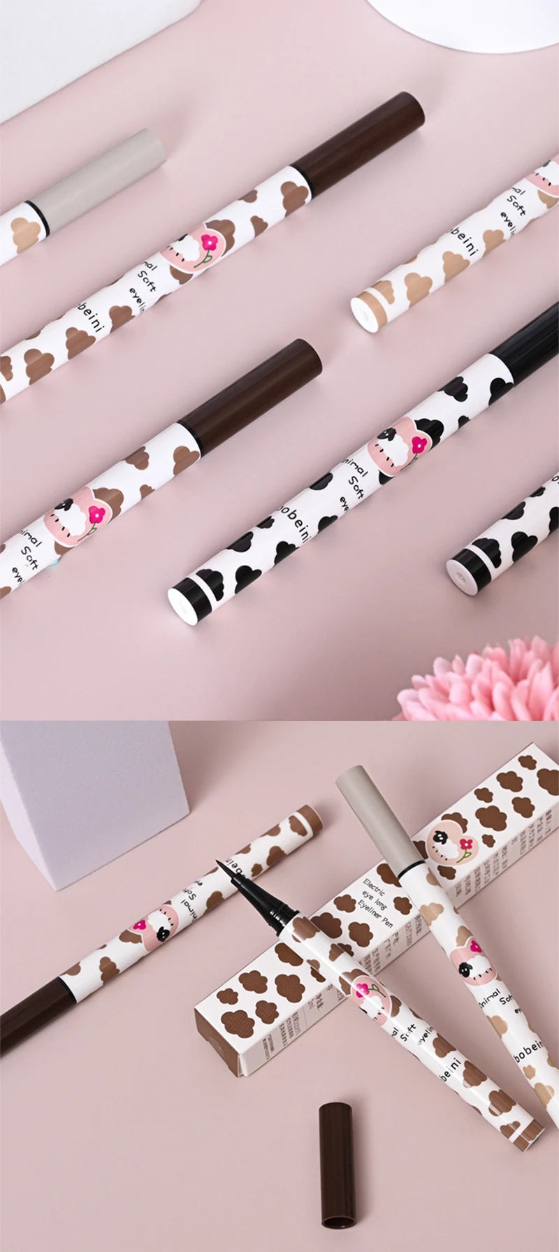 Eyeliner Liquide Waterproof – Séchage Rapide, Longue Tenue | Noir & Brun, Pointe Précise, Effet Cils de Soie🚚 Livraison rapide FelizShop