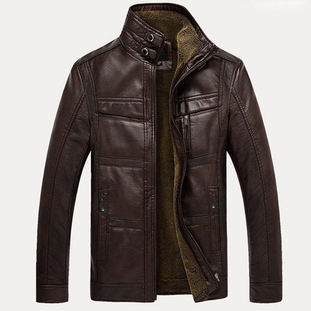 veste homme Marron pour Homme – Doublée Polaire, Style Motard🚚Livraison rapide gratuite et sécurisée FelizShop