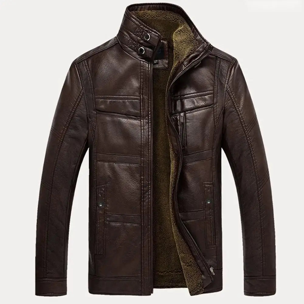 veste homme Marron pour Homme – Doublée Polaire, Style Motard🚚Livraison rapide gratuite et sécurisée FelizShop