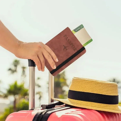 Porte-Passeport & Étui Cartes RFID – Cuir | Mixte & Sécurisé pour le Voyage🚚 Livraison rapide en 8 à 12 jours ouvrés depuis la France FelizShop
