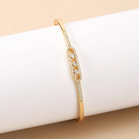 Beaut&Berry – Bracelet luxueux plaqué or 18K pour femmes et hommes, style jonc en cuivre orné de zircon, disponible en 2 couleurs. Cadeau élégant pour épouse ou amis.🚚 Livraison rapide en 8 à 12 jours ouvrés depui FelizShop
