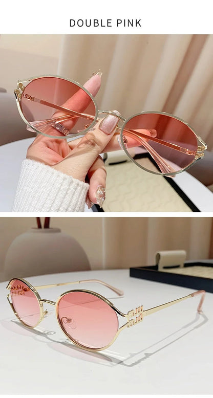 vintage small oval alloy sunglasses women new fashion brand elegant sexy sun glasses ladies trendy driving gradient shades uv400 🚚 Livraison rapide en 8 à 12 jours ouvrés depuis la France FelizShop