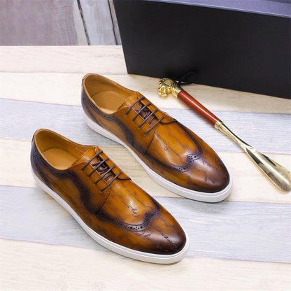 Chaussures en cuir casual haut de gamme pour homme — Style britannique classique, faites main — Chaussures plates confortables pour rendez-vous, soirées et fêtes🚚 Livraison rapide en 8 à 12 jours ouvrés depuis la F FelizShop