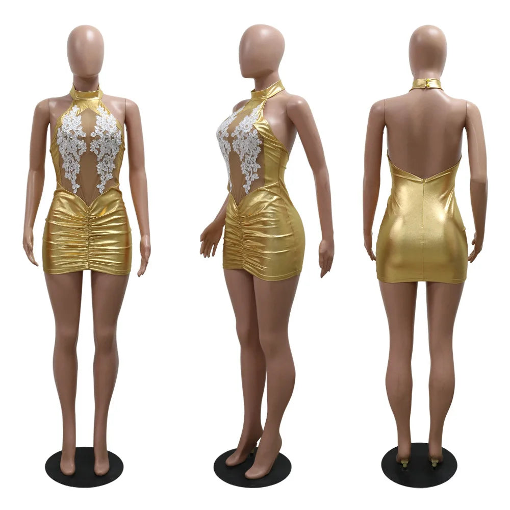 CM.YAYA Women O-neck Mini Dress Sleeveless Mesh See Through Sexy Pencil Dresses Sexy Night Club party Evening Vestidos Summer 🚚 Livraison rapide en 8 à 12 jours ouvrés depuis la France FelizShop