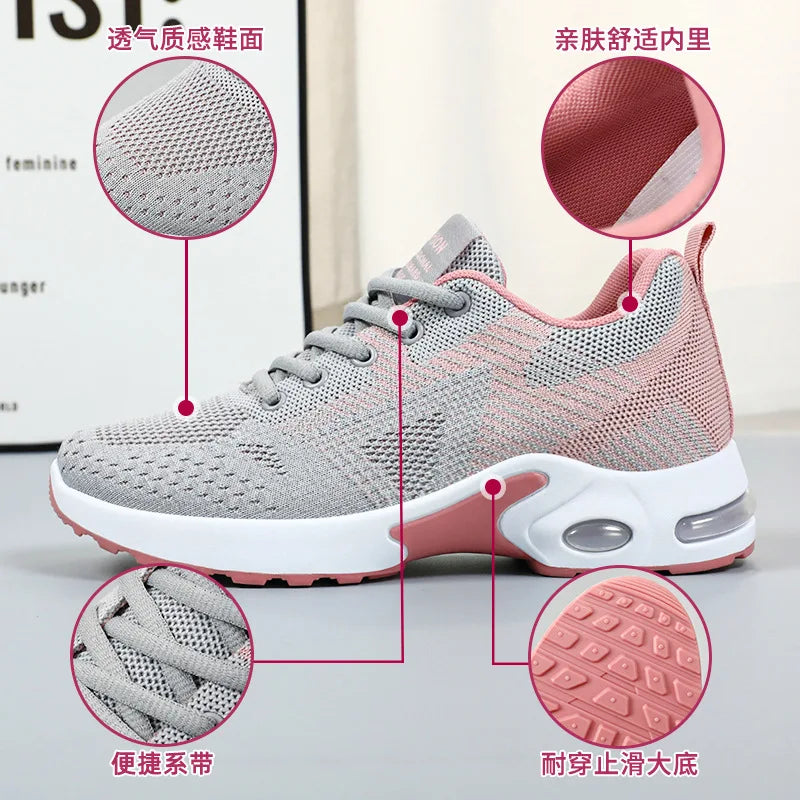 Baskets de Running Femme 2025 – Chaussures de Sport Respirantes à Coussin d’Air | Confort & Grandes Tailles🚚 Livraison rapide en 8 à 12 jours ouvrés depuis la France FelizShop