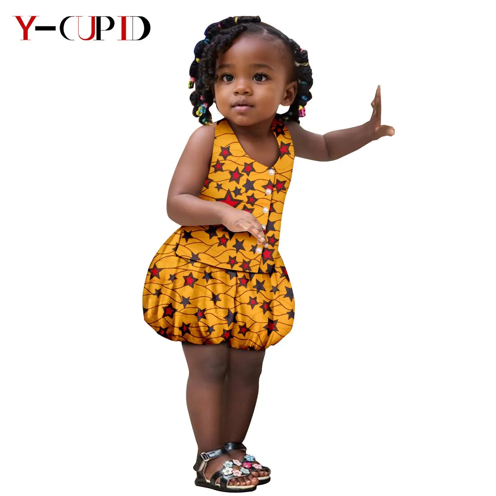 Ensemble Africain Bébé Fille – Top & Short FelizShop