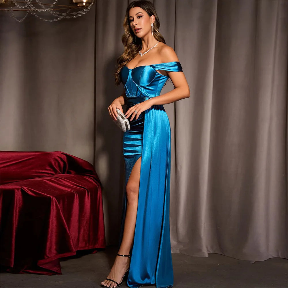 HBLL Sexy Off Shoulder Satin Evening Dress Mermaid for Women Side Slit Floor Length Backless Party Gown Elegant Luxury Vestido
🚚Livraison gratuite rapide et sécurisé FR FelizShop