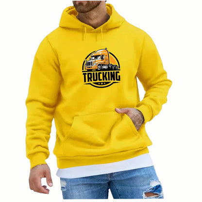 Sweat à Capuche Homme Style Streetwear – Pull Loose à Imprimé Camion, Manches Longues, Mode Décontractée Sport🚚 livraison gratuite TruckingStyle