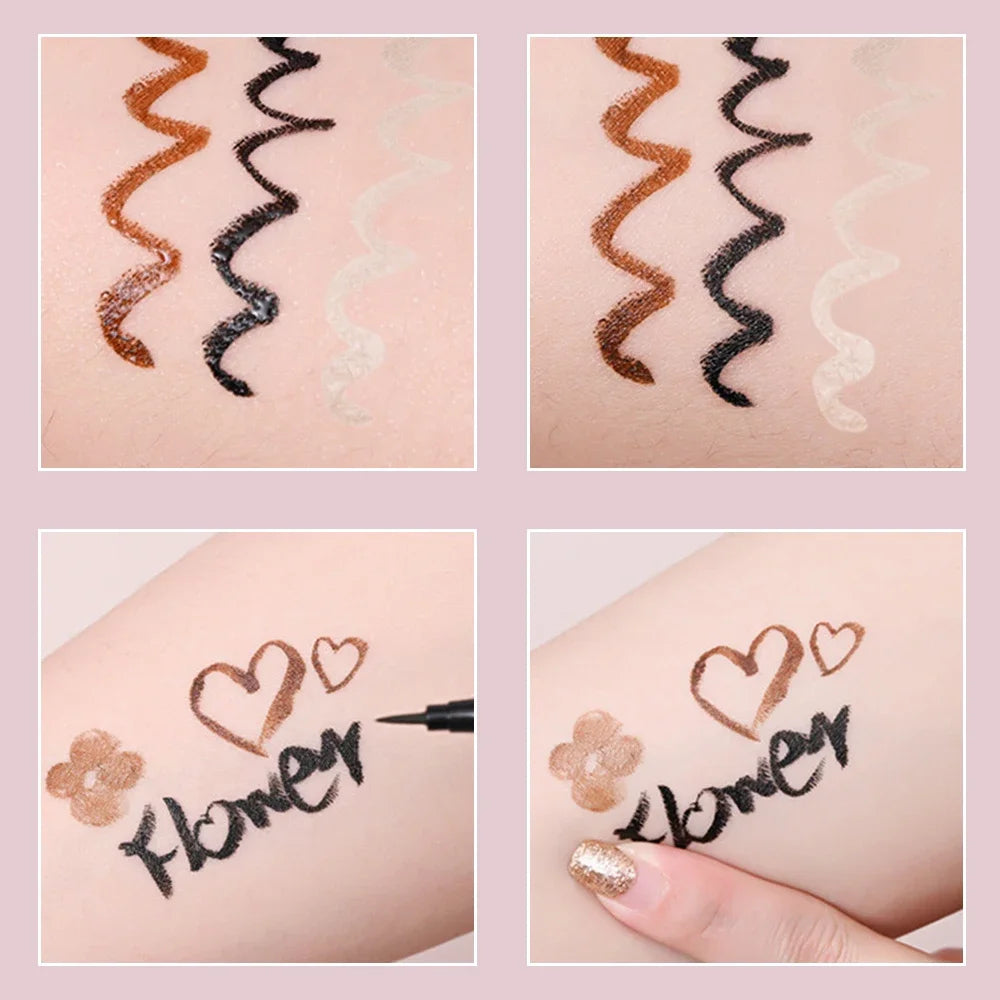 Eyeliner Liquide Waterproof – Noir & Brun | Séchage Rapide, Effet Lying Silkworm pour Regard Agrandi🚚 Livraison rapide FelizShop