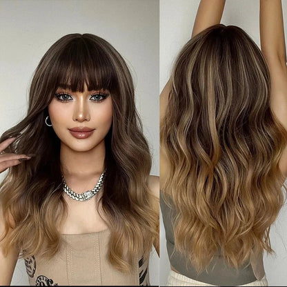 Perruque Synthétique Mi-Longue Ondulée – Ombré Noir/Blond avec Frange | Style Féminin Chic pour Usage Quotidien
🚚Livraison gratuite rapide et sécurisé FR FelizShop