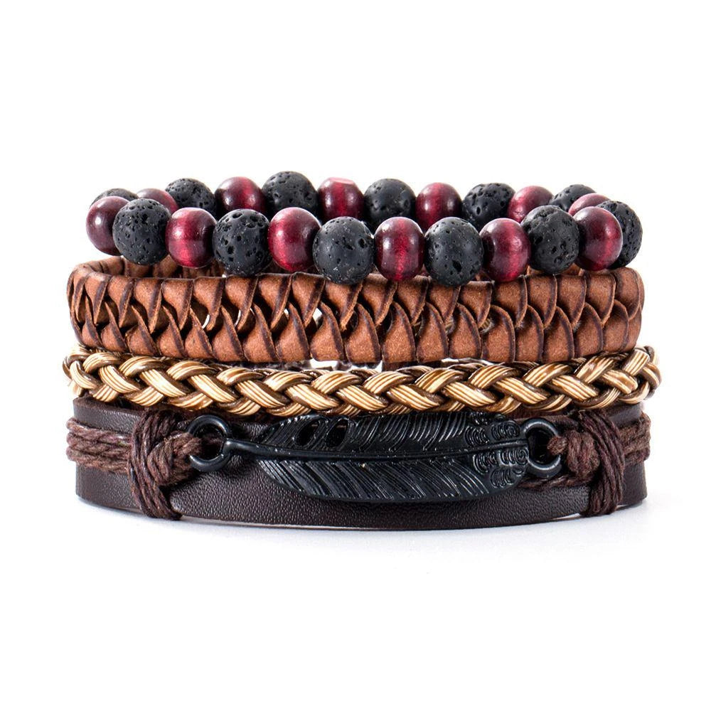 06 2024 Leather Braided Bracelet For Men 🚚 Livraison rapide en 8 à 12 jours ouvrés depuis la France FelizShop