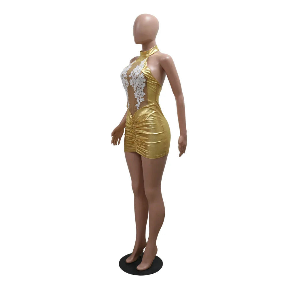 CM.YAYA Women O-neck Mini Dress Sleeveless Mesh See Through Sexy Pencil Dresses Sexy Night Club party Evening Vestidos Summer 🚚 Livraison rapide en 8 à 12 jours ouvrés depuis la France FelizShop