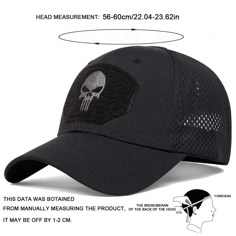 Unisex Skull Embroidery Baseball Net Caps Spring Summer Outdoor Sunscreen Hat Adjustable Casual Trucker Hats FelizShop