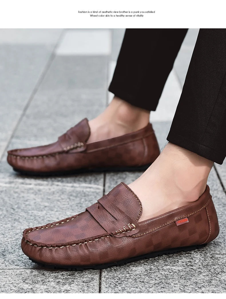 Mocassins Homme Cuir – Chaussures Décontractées à Enfiler | Loafers Style Bateau Haut de Gamme (Taille 38 à 47)🚚 Livraison rapide en 8 à 12 jours ouvrés depuis la France FelizShop