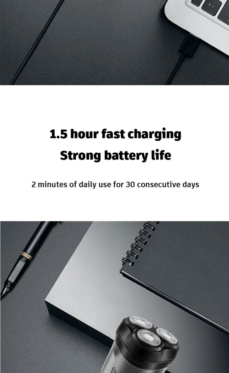 Rasoir Électrique Homme – USB Rechargeable & Étanche | Puissant & Précis🚚 Livraison rapide en 8 à 12 jours ouvrés depuis la France FelizShop
