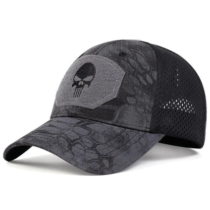 Unisex Skull Embroidery Baseball Net Caps Spring Summer Outdoor Sunscreen Hat Adjustable Casual Trucker Hats FelizShop