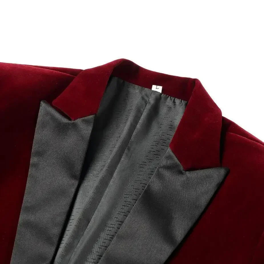 Tuxedo de Marié en Velours – Coupe Cintrée Élégante | Costume de Soirée & Mariage Tendance🚚 Livraison rapide en 8 à 12 jours ouvrés depuis la France FelizShop