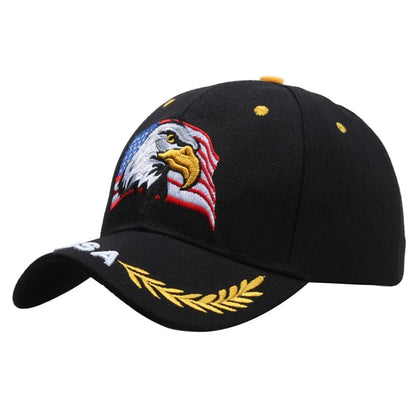 Casquette unisexe brodée aigle chauve & drapeau USA — Casquette baseball été outdoor — Anti-UV, protection solaire — Style hip-hop et sports🚚 Livraison rapide FelizShop