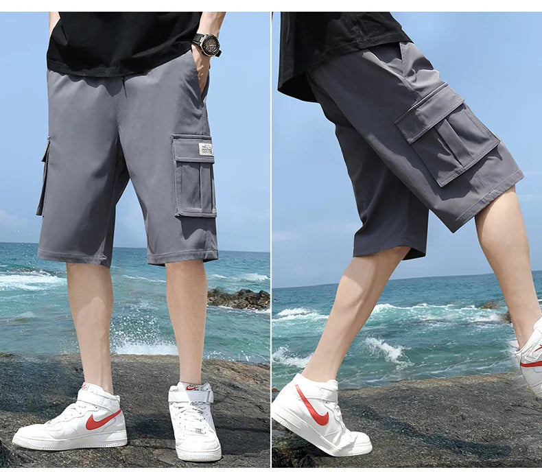 Cargo shorts men's summer loose-fitting five-point pants multi-pocket functional sports pants 🚚 Livraison rapide en 8 à 12 jours ouvrés depuis la France FelizShop