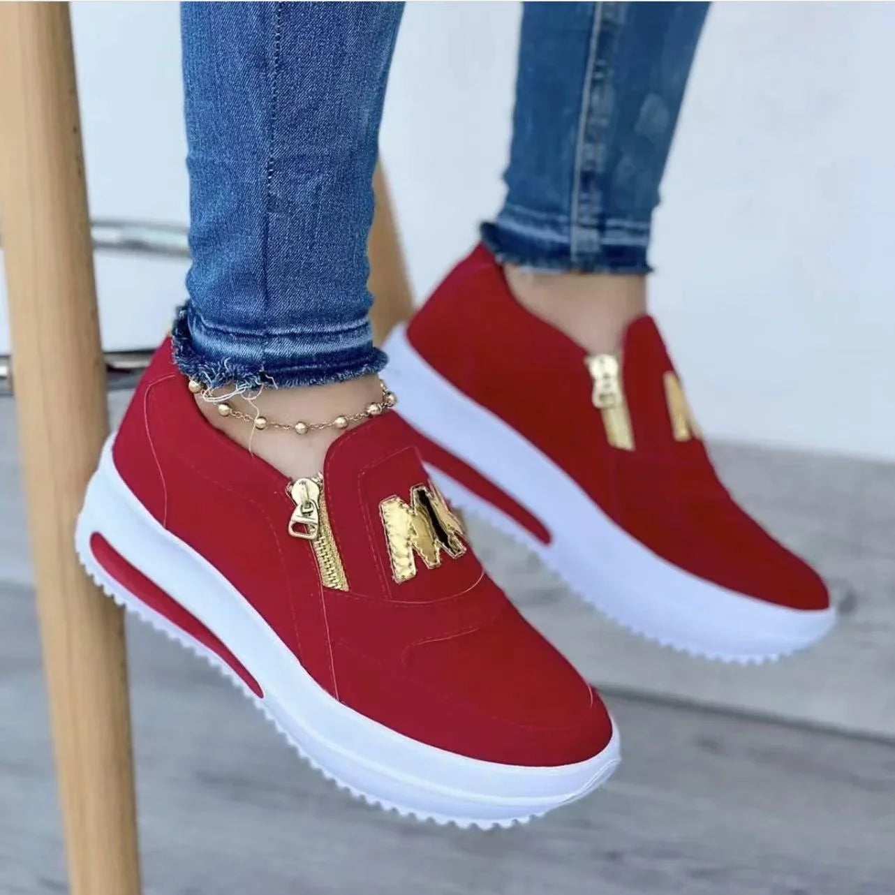 Chaussures à Semelle Épaisse pour Femme – Mocassins Mode Décontractés à Enfiler, Sneakers Tendance pour Ville, Loafers Sport Style Tennis🚚 Livraison rapide en 8 à 12 jours ouvrés depuis la France FelizShop