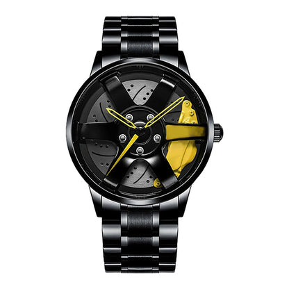 Montre Homme Sport Luxe – Quartz Acier Inoxydable Design Jante de Voiture FelizShop