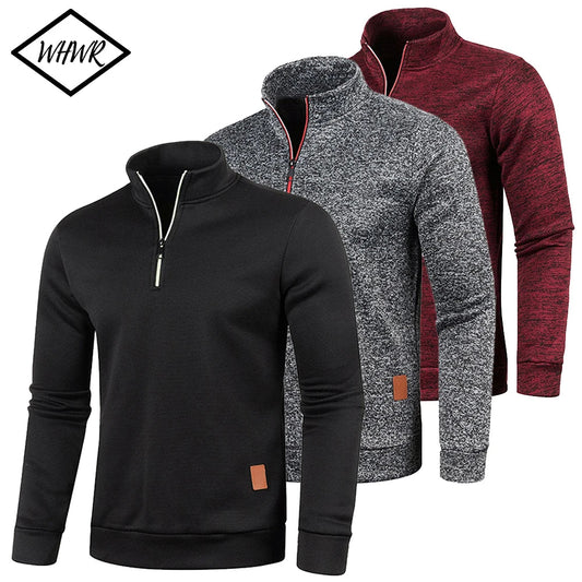 Sweatshirt Homme Demi-Zippé – Pull Épais à Col Montant, Style Décontracté pour le Printemps/Automne, Couleur Unie 🚚 Livraison rapide en 8 à 12 jours ouvrés depuis la France FelizShop