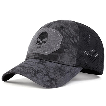 Unisex Skull Embroidery Baseball Net Caps Spring Summer Outdoor Sunscreen Hat Adjustable Casual Trucker Hats FelizShop