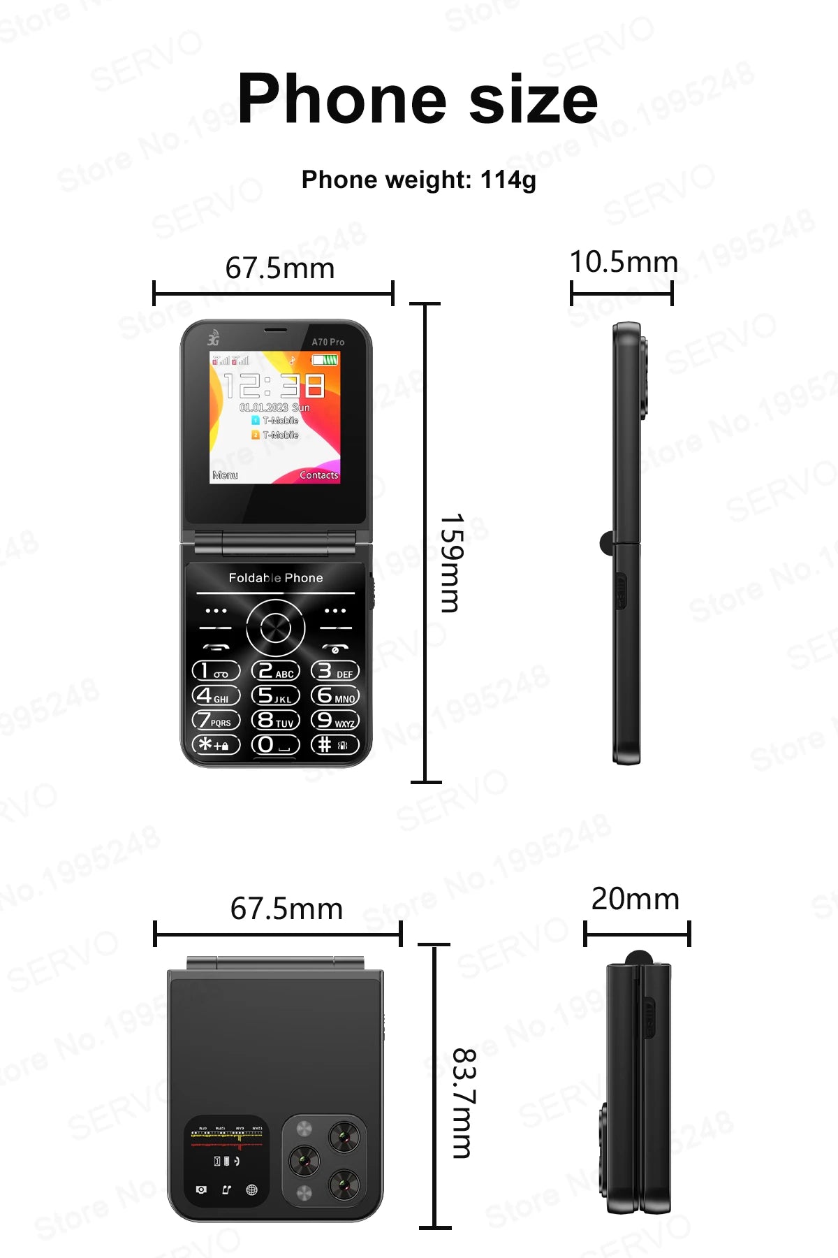 SERVO A70 PRO – Téléphone à Clapet 3G Double SIM avec Radio, Flash & Plus !
🚚Livraison gratuite rapide et sécurisé FR - FelizShop