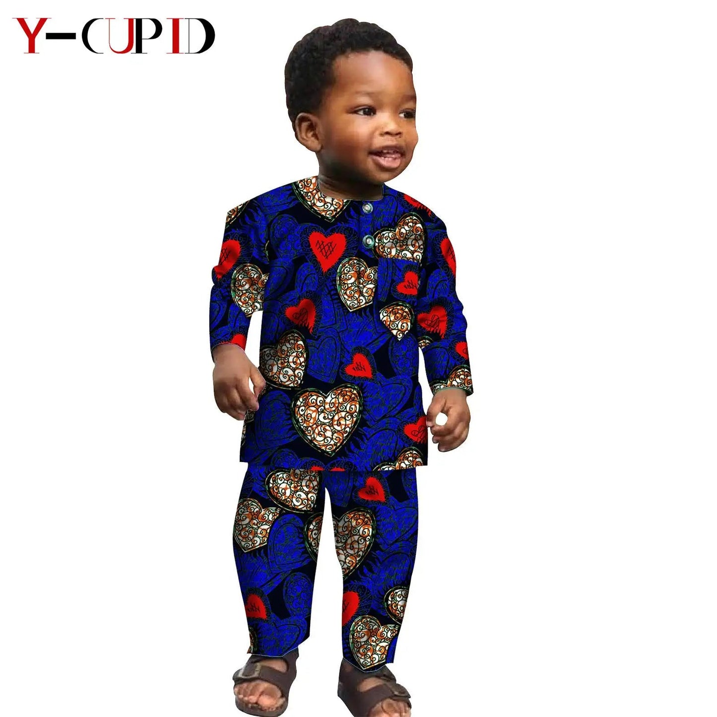Ensemble Africain Garçon 2 Pièces – Chemise & Pantalon FelizShop