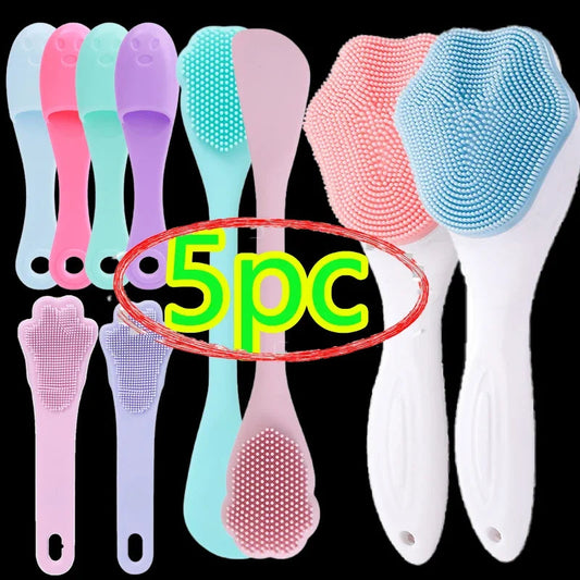 Soft Silicone Facial Cleansing Brush 2 in 1 Silicone Face Mask Brush & Face Scrubber For Exfoliating Massaging Remove Blackhead 🚚 Livraison rapide en 8 à 12 jours ouvrés depuis la France FelizShop