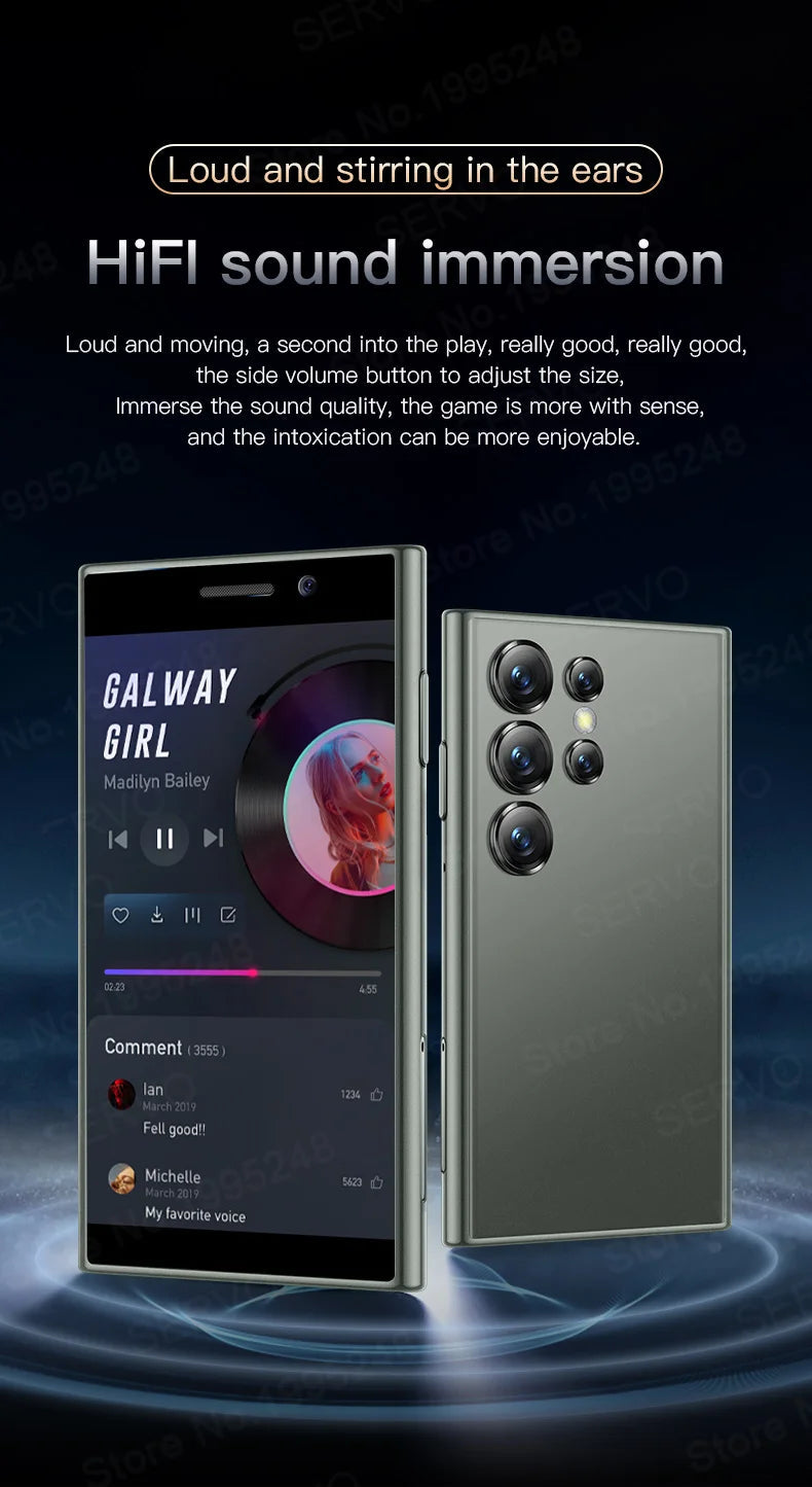 Smartphone mini original SERVO S24 – Téléphone portable 4G Android 10.0 avec reconnaissance faciale, GPS, écran 3", 2 Go RAM / 16 Go ROM, batterie 2000 mAh.🚚Livraison gratuite rapide et sécurisé FR FelizShop