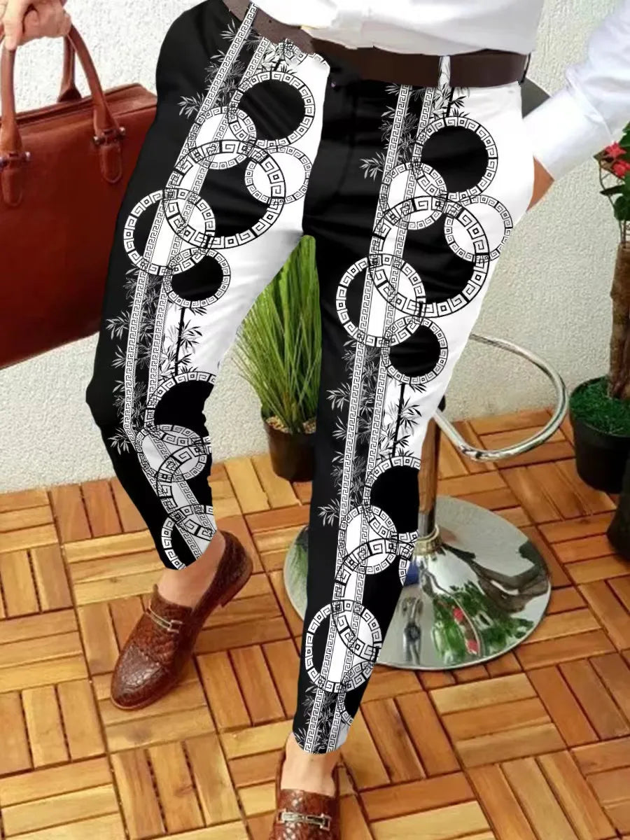 Pantalon Homme Business Décontracté | Style Rétro Imprimé | Coupe Droite Longue | Streetwear Élégant🚚Livraison rapide gratuite et sécurisée FelizShop