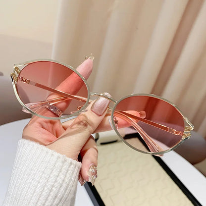 vintage small oval alloy sunglasses women new fashion brand elegant sexy sun glasses ladies trendy driving gradient shades uv400 🚚 Livraison rapide en 8 à 12 jours ouvrés depuis la France FelizShop