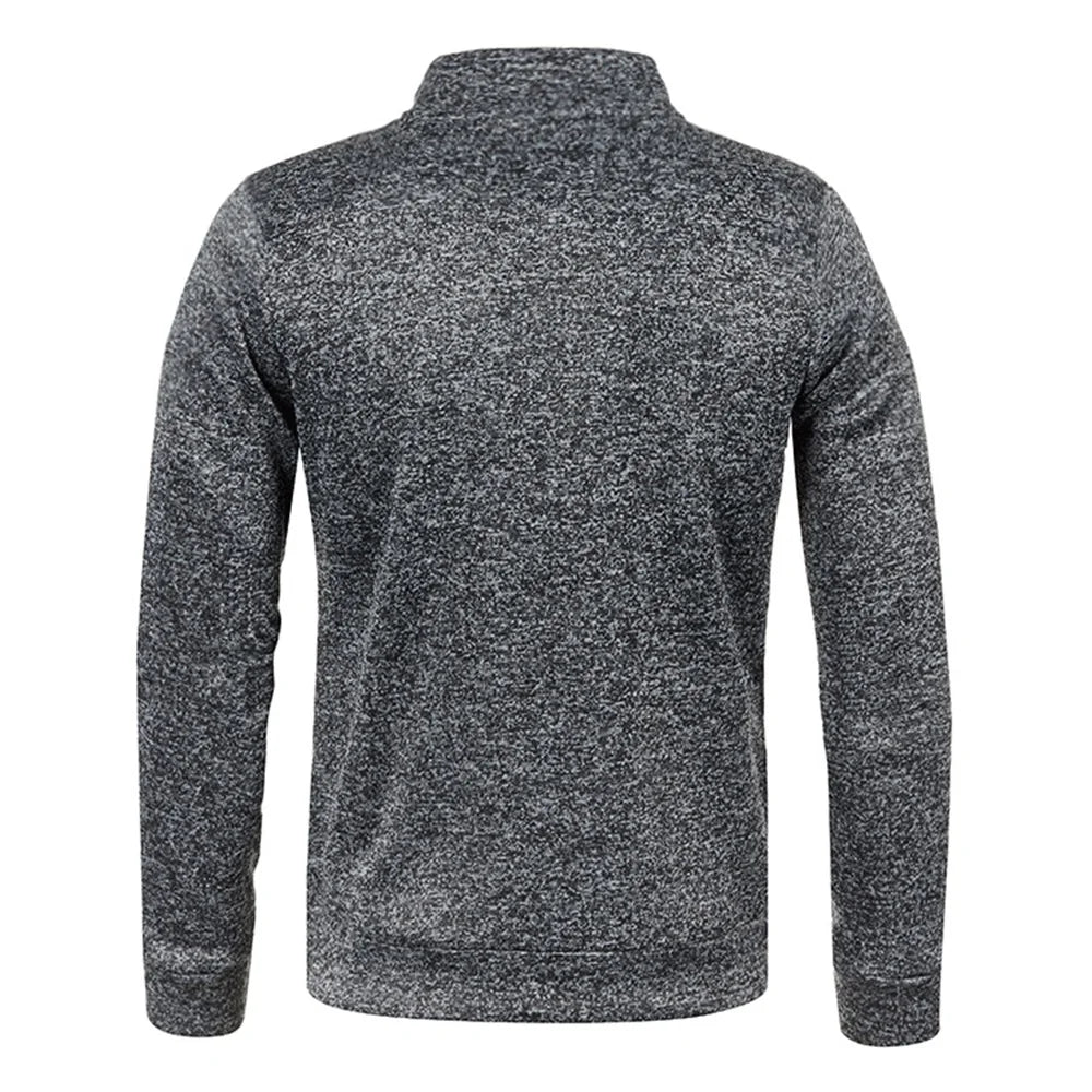 Sweatshirt Homme Demi-Zippé – Pull Épais à Col Montant, Style Décontracté pour le Printemps/Automne, Couleur Unie 🚚 Livraison rapide en 8 à 12 jours ouvrés depuis la France FelizShop